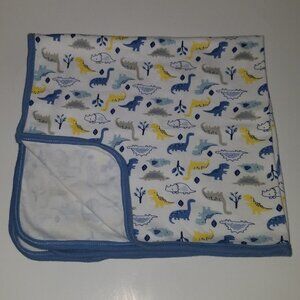 Baby Gear Dinosaur Baby Blanket Lovey Blue Yellow Security Receiving 100% Cotton
